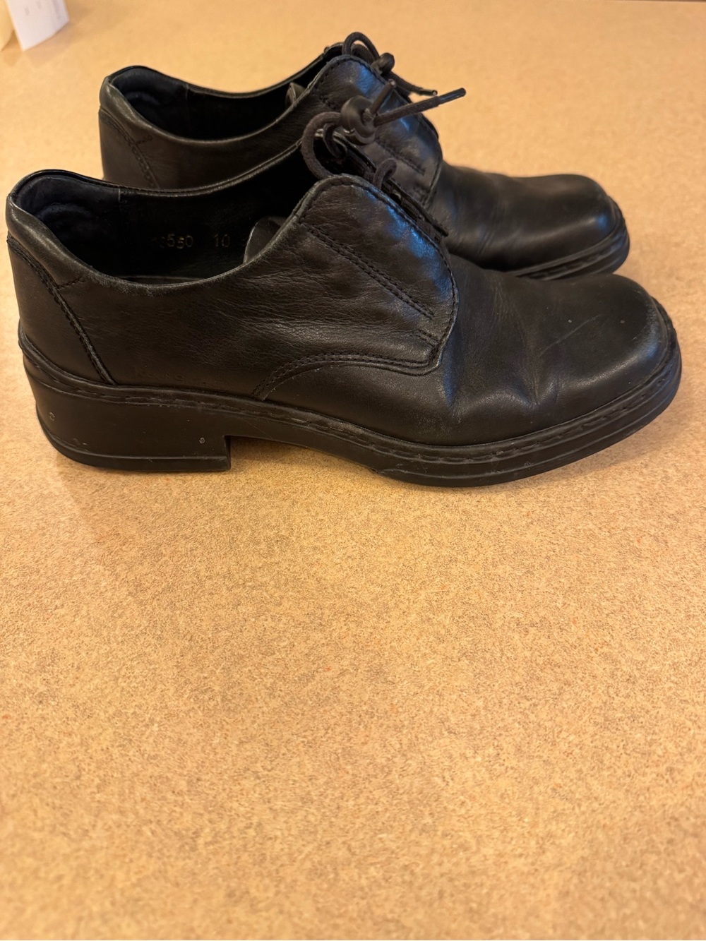 Josef Seibel Black Leather Lace-Up Oxfords - Picture 4 of 6